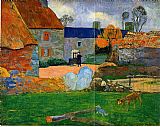 Paul Gauguin Famous Paintings - The Blue Roof